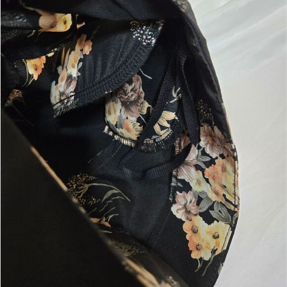 VINTAGE 90s dark floral cottagecore corset‎ back fit and flare grunge dress M - Picture 7 of 10